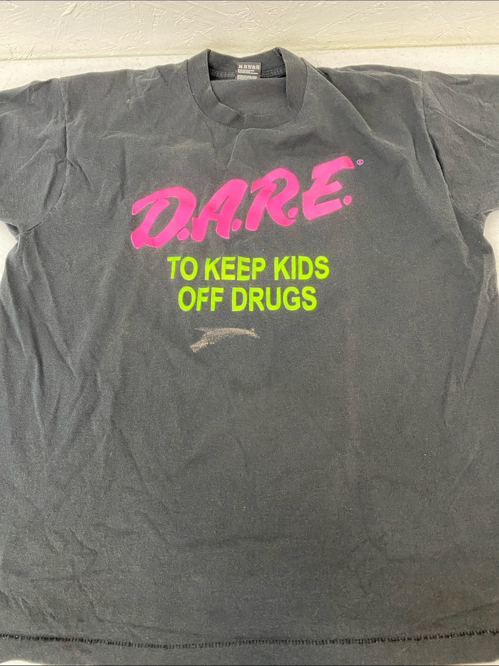 Dare Keep Kids off Drugs Black Graphic Tee with Pink Logo